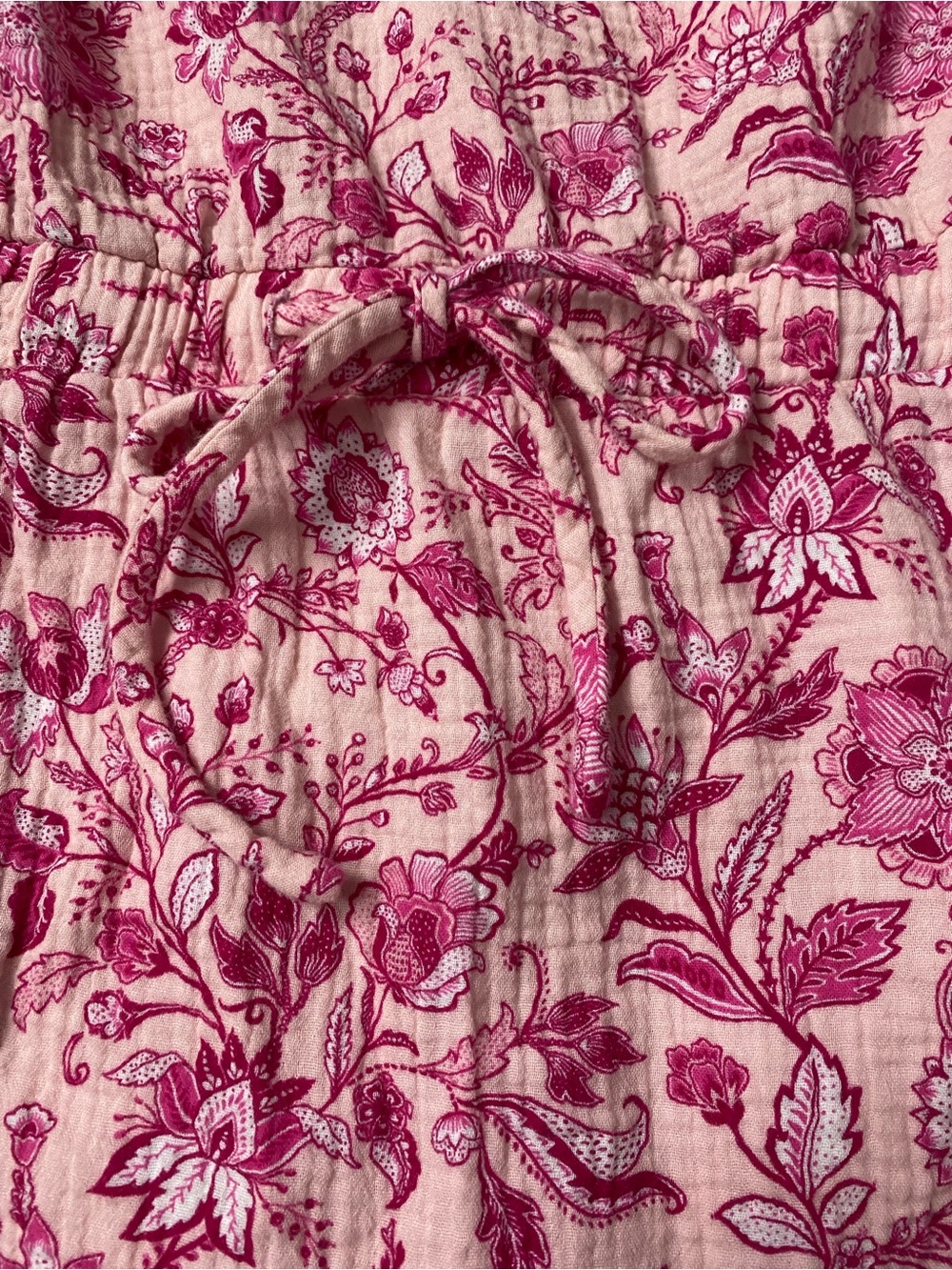 Wonderly Sleeveless boho Pink Floral Gauze Midi Dress with Pockets Size Medium - Picture 6 of 10